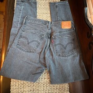 Levi's 501’S Men's/Women’s  Dark Gray/Black Skinny Relaxed Jeans